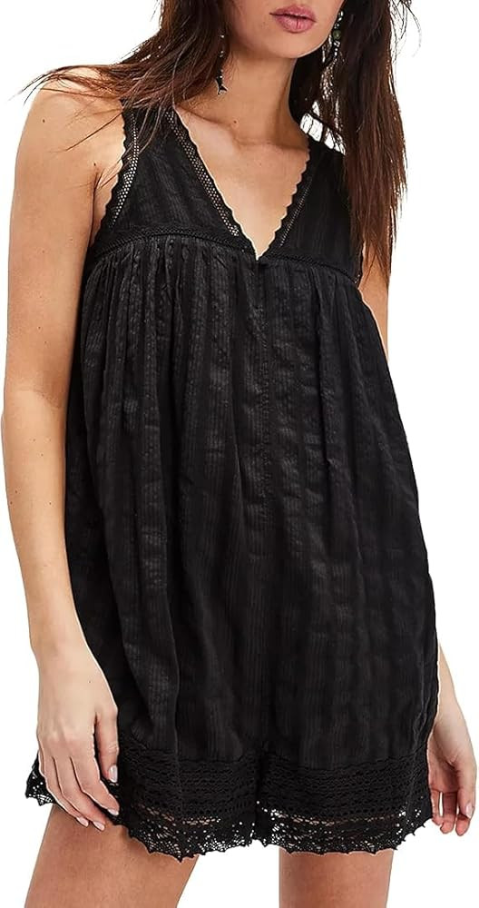Womens Easton Lace Trim Romper Perfect for Summer and Casual Outfits | Amazon (US)
