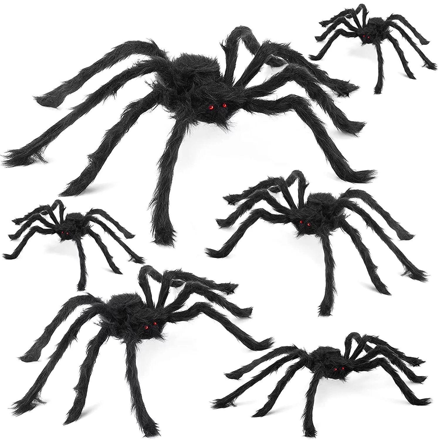 Halloween Spider Decorations, 6 Pcs Realistic Hairy Spiders for Indoor and Outdoor Spooky(50", 35... | Walmart (US)