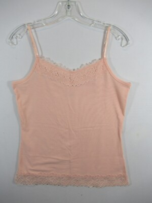 Cato Stretch Tank Top Camisole Women Large Peach Sleeveless Lace Trim  | eBay | eBay CA
