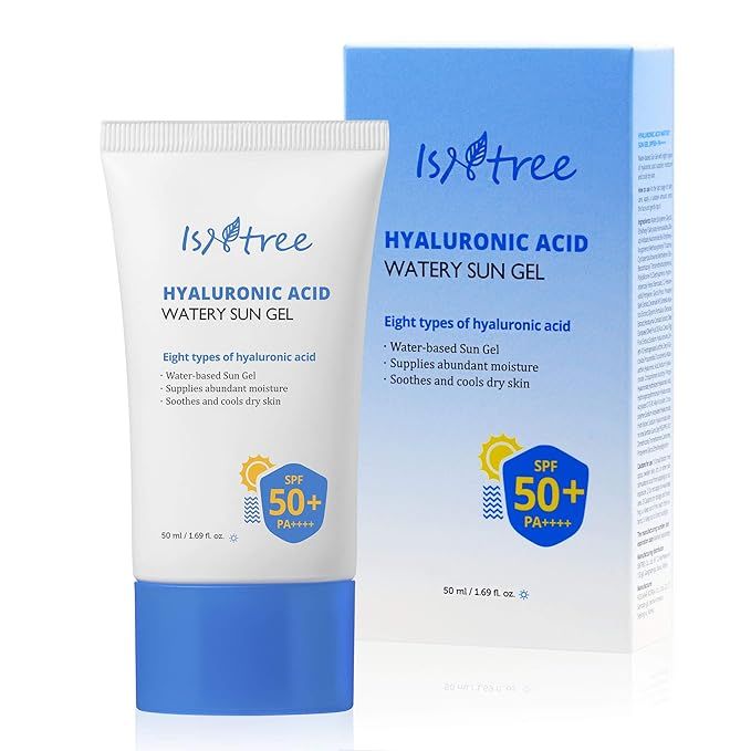 ISNTREE Hyaluronic Acid Watery Sun Gel SPF 50+ PA++++ 1.69 Fl Oz, 8 Types of Hyaluronic Acid, Str... | Amazon (US)