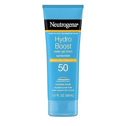 Neutrogena Hydro Boost Moisturizing Water Gel Sunscreen Lotion with Broad Spectrum SPF 50, Water-... | Amazon (US)