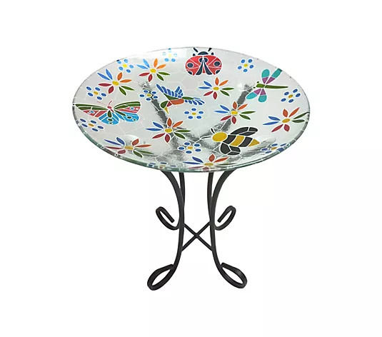 Make Your Selection: Temp-tations Outdoors Glass Bird Bath With Base | QVC