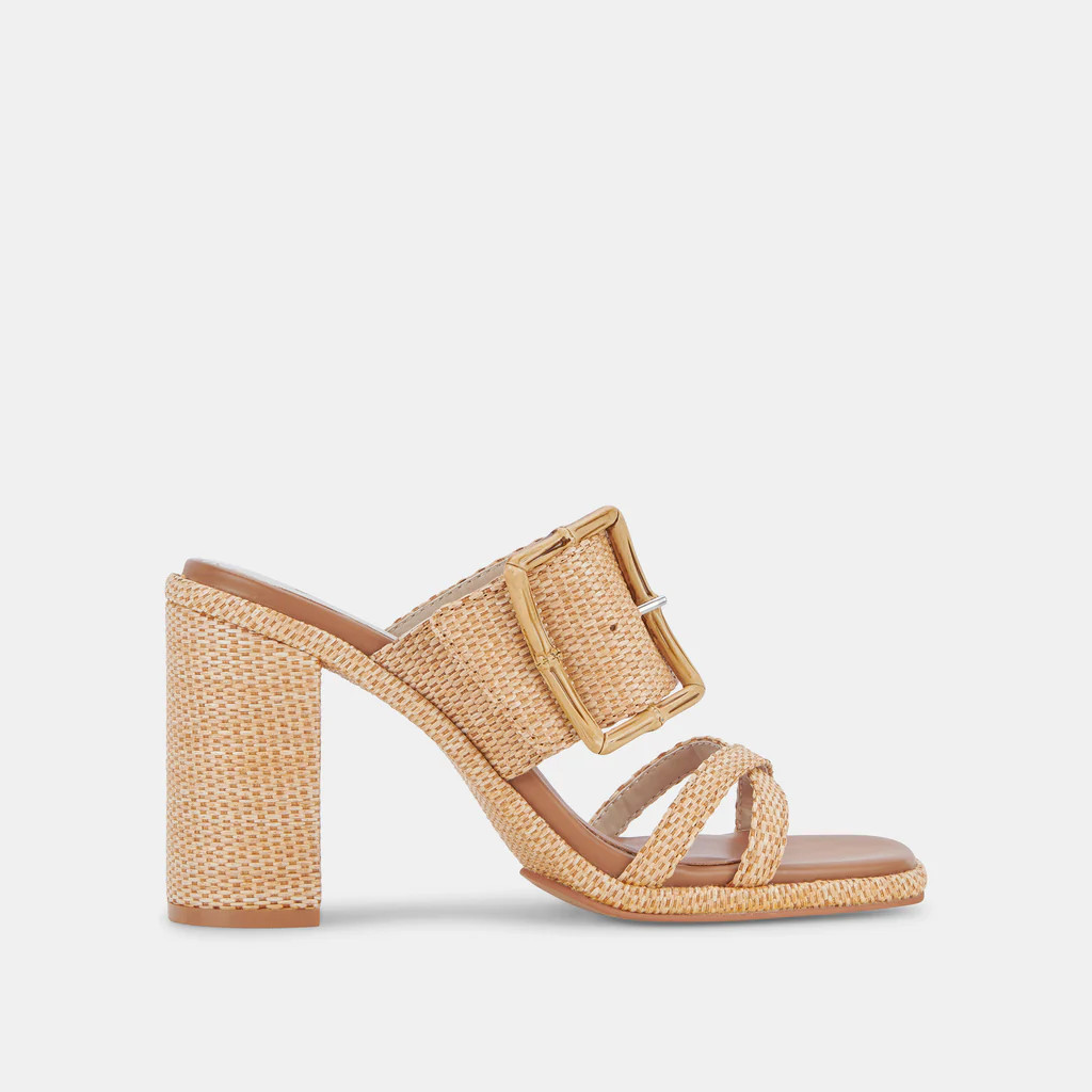 ONNIE WIDE HEELS WARM NATURAL RAFFIA | DolceVita.com