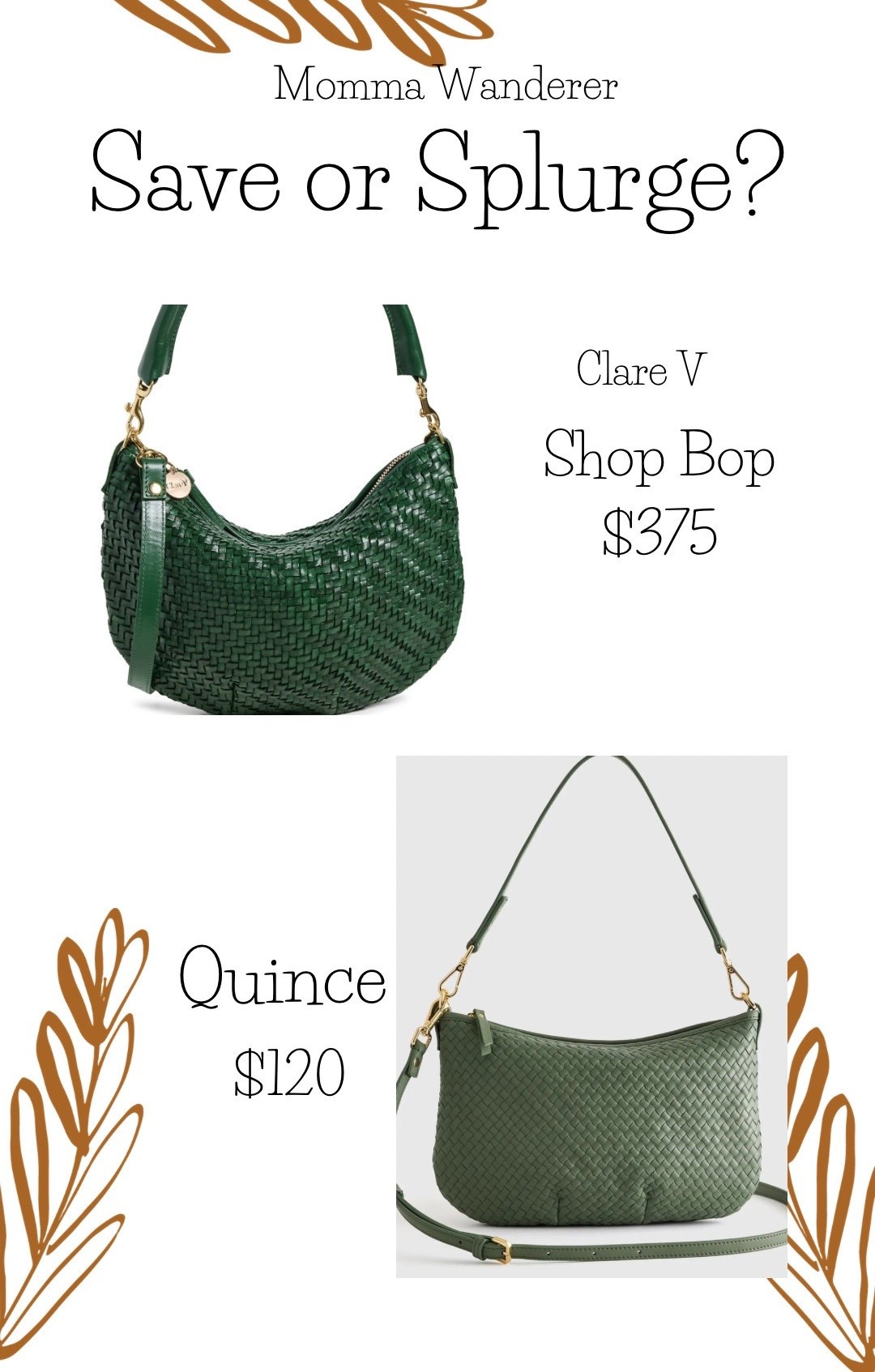 Love both these bags, but save or splurge? Which would you pick? Added other similar bags at various price points. 💚

#LTKSeasonal #LTKGiftGuide #LTKOver40
