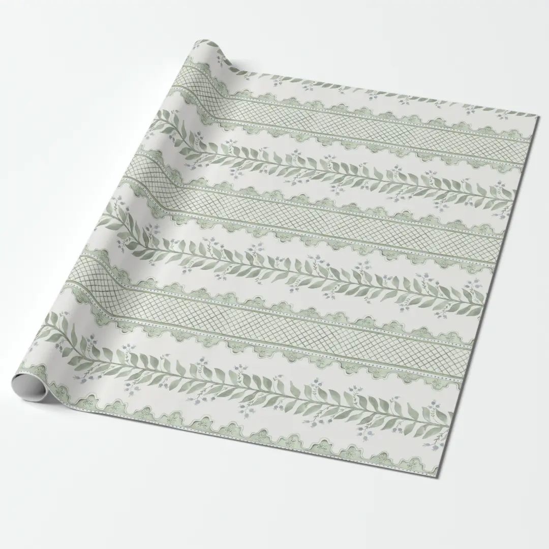 Green Ivystripes Wrapping Paper | Zazzle | Zazzle