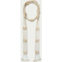M&S Collection female Cream Beaded Scarf, Cream | Marks & Spencer (UK)