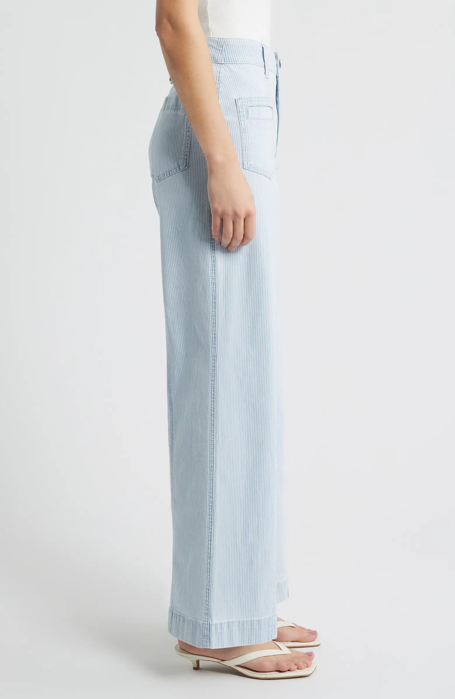 Skyrise Stripe Patch Pocket Wide Leg Pants | Nordstrom