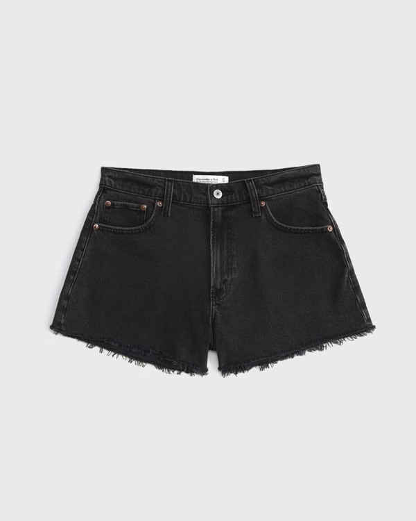 Curve Love High Rise 90s Cutoff Short | Abercrombie & Fitch (US)