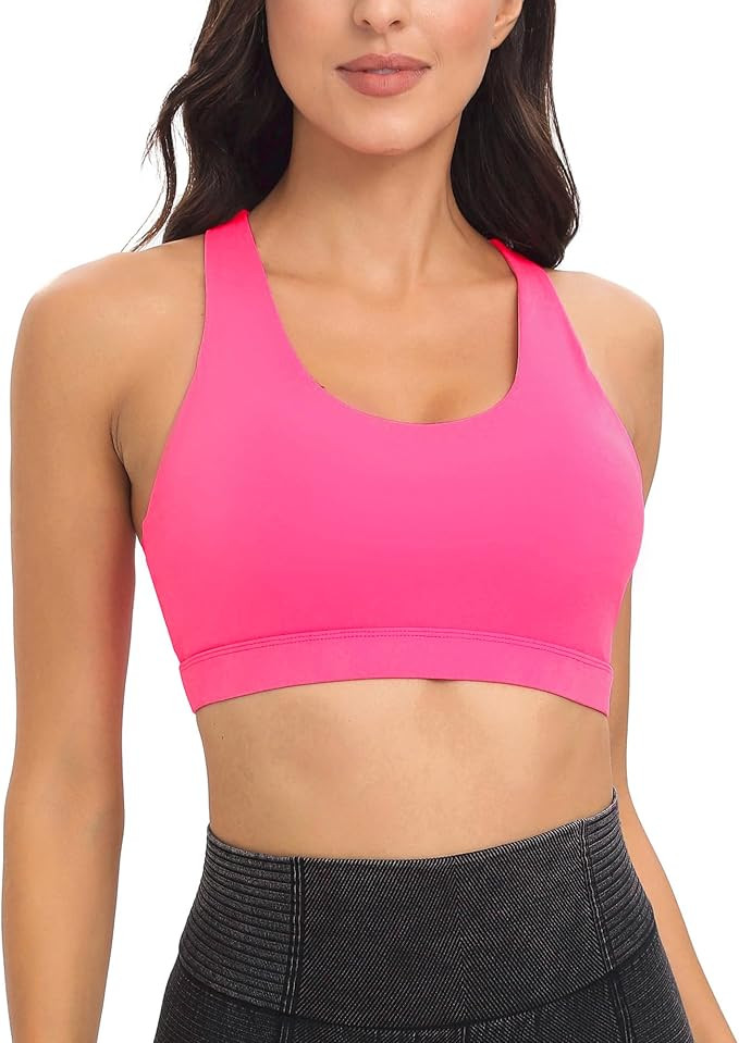 RUNNING GIRL Sports Bra for Women, Criss-Cross Back Padded Strappy Sports Bras Medium Support Yog... | Amazon (US)