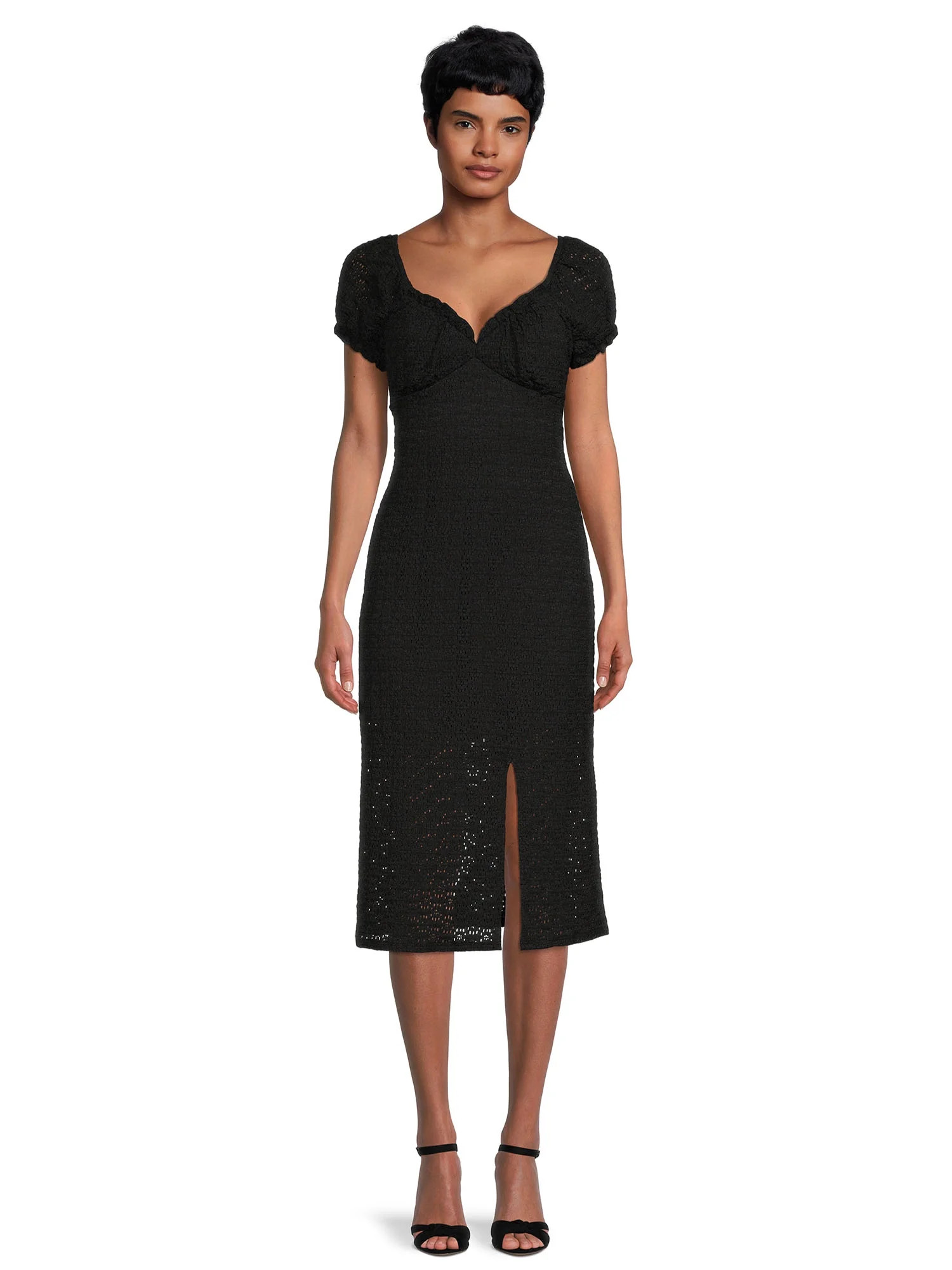 No Boundaries Juniors Lace Sweetheart Neck Dress | Walmart (US)