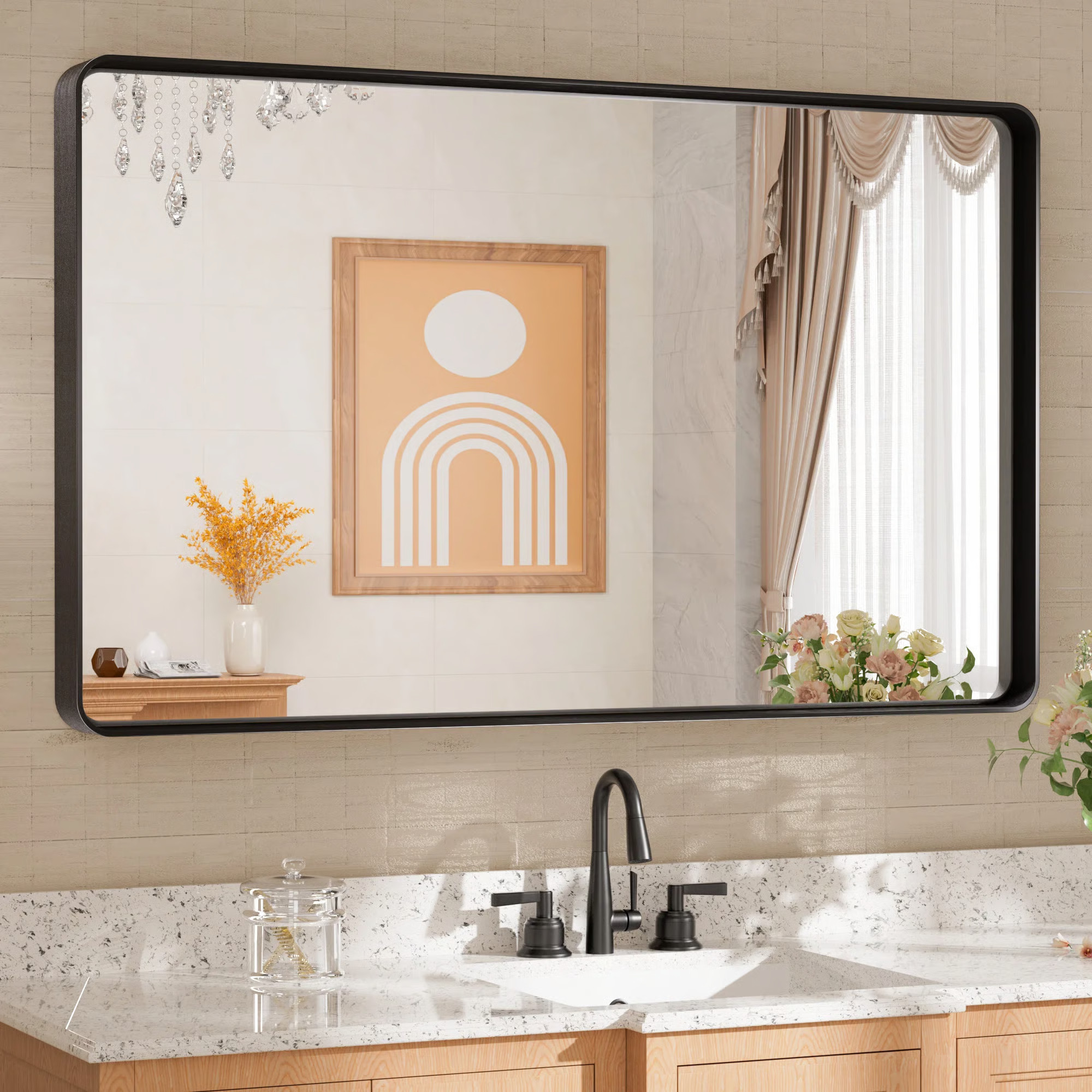 Tyro Bathroom Decorative Home Décor Corner Hangs Bathroom Mirror | Wayfair North America