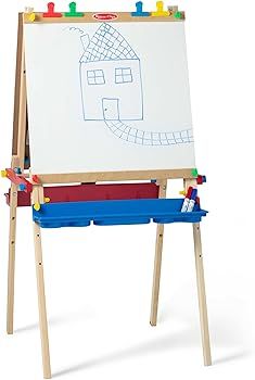 Melissa & Doug Deluxe Standing Art Easel -3 - 7 years, Dry-Erase Board, Chalkboard, Paper Roller,... | Amazon (US)