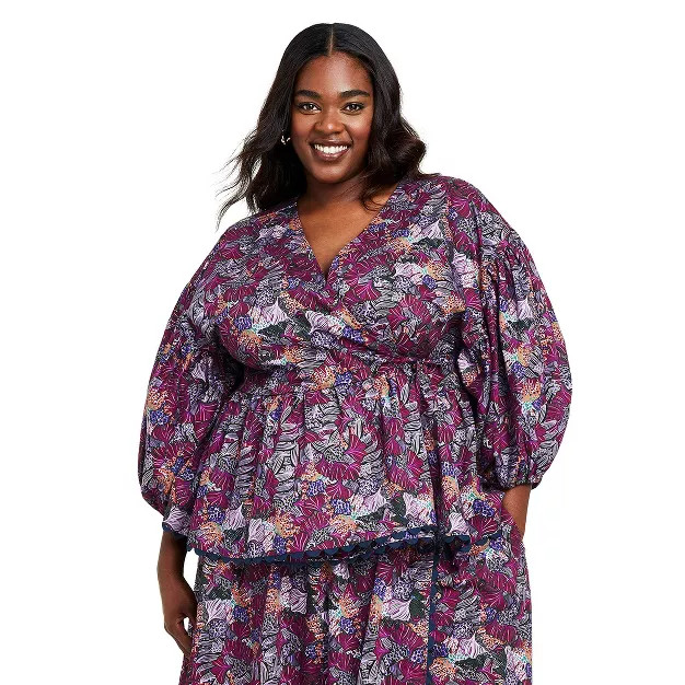 Women's Coral Reef Scallop Edge Wrap Top - Kika Vargas x Target Purple | Target