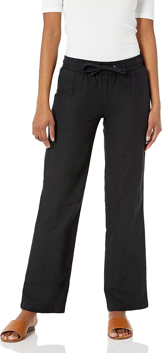 Amazon Essentials Women's Linen Blend Drawstring Wide Leg Pant (Available in Plus Size) | Amazon (US)