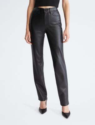 Faux Leather Straight Leg Pants | Calvin Klein | Calvin Klein (US)