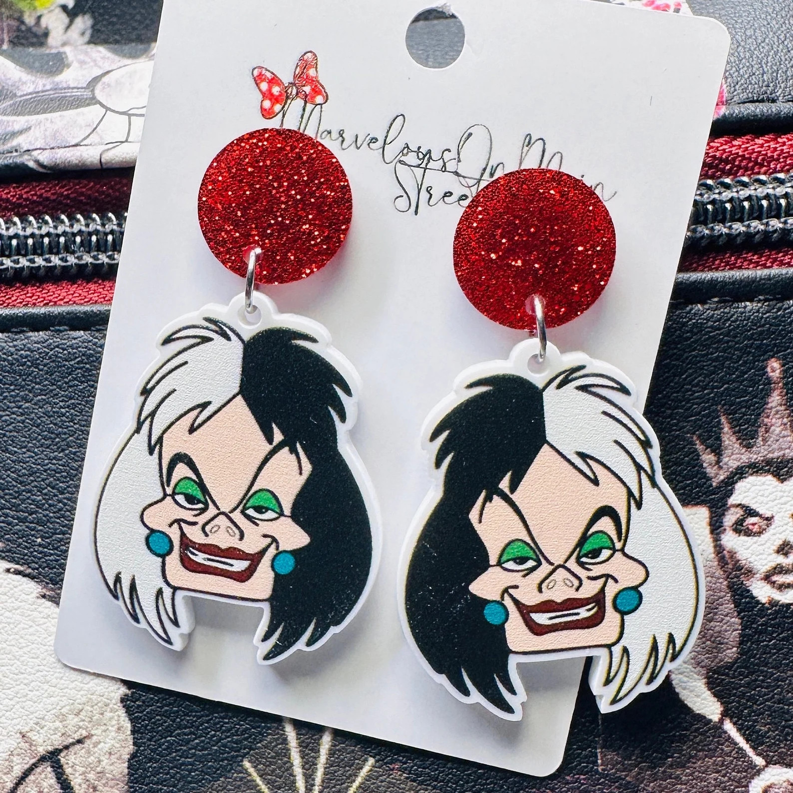 Cruella Deville Earrings - 101 Dalmatians Acrylic Dangle Drop Costume Jewelry - Hypoallergenic - ... | Etsy (US)