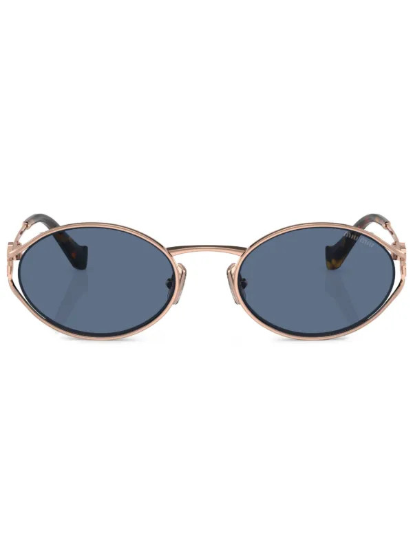 Miu Miu Eyewear Sonnenbrille Mit Ovalem Gestell - Farfetch | Farfetch Global