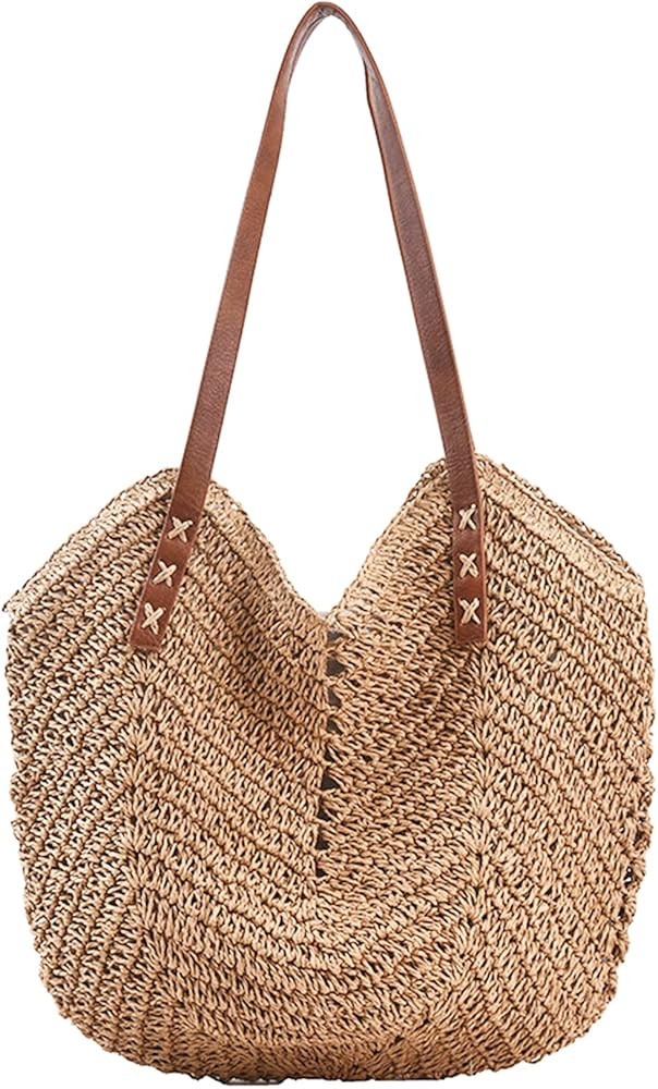 Straw Beach Bags for Women Woven Tote Bag Purse | Amazon (US)