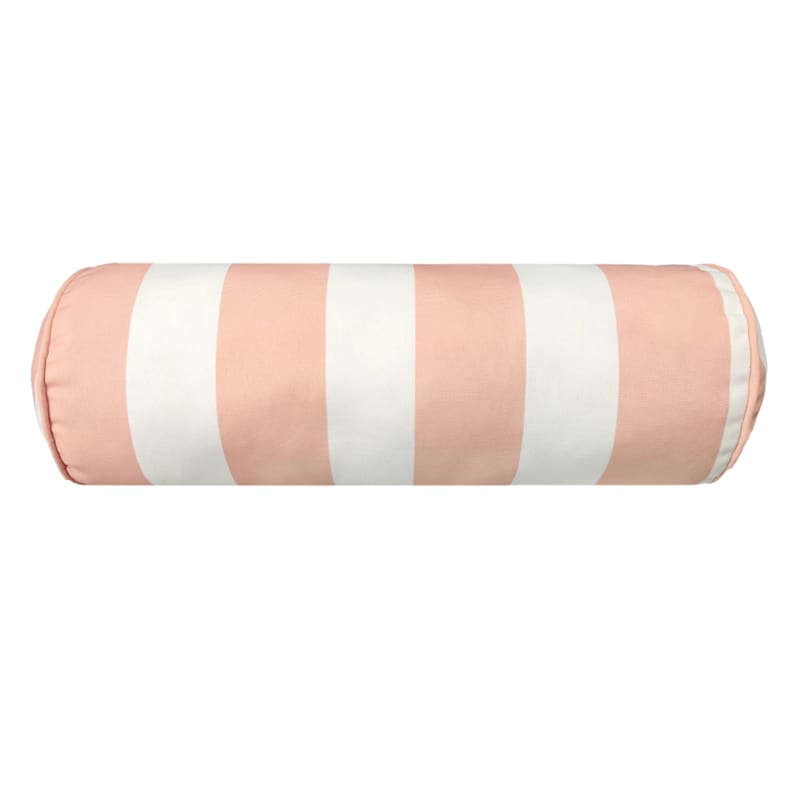 Pink & White Cabana Stripe Bolster Outdoor Throw Pillow | At Home
