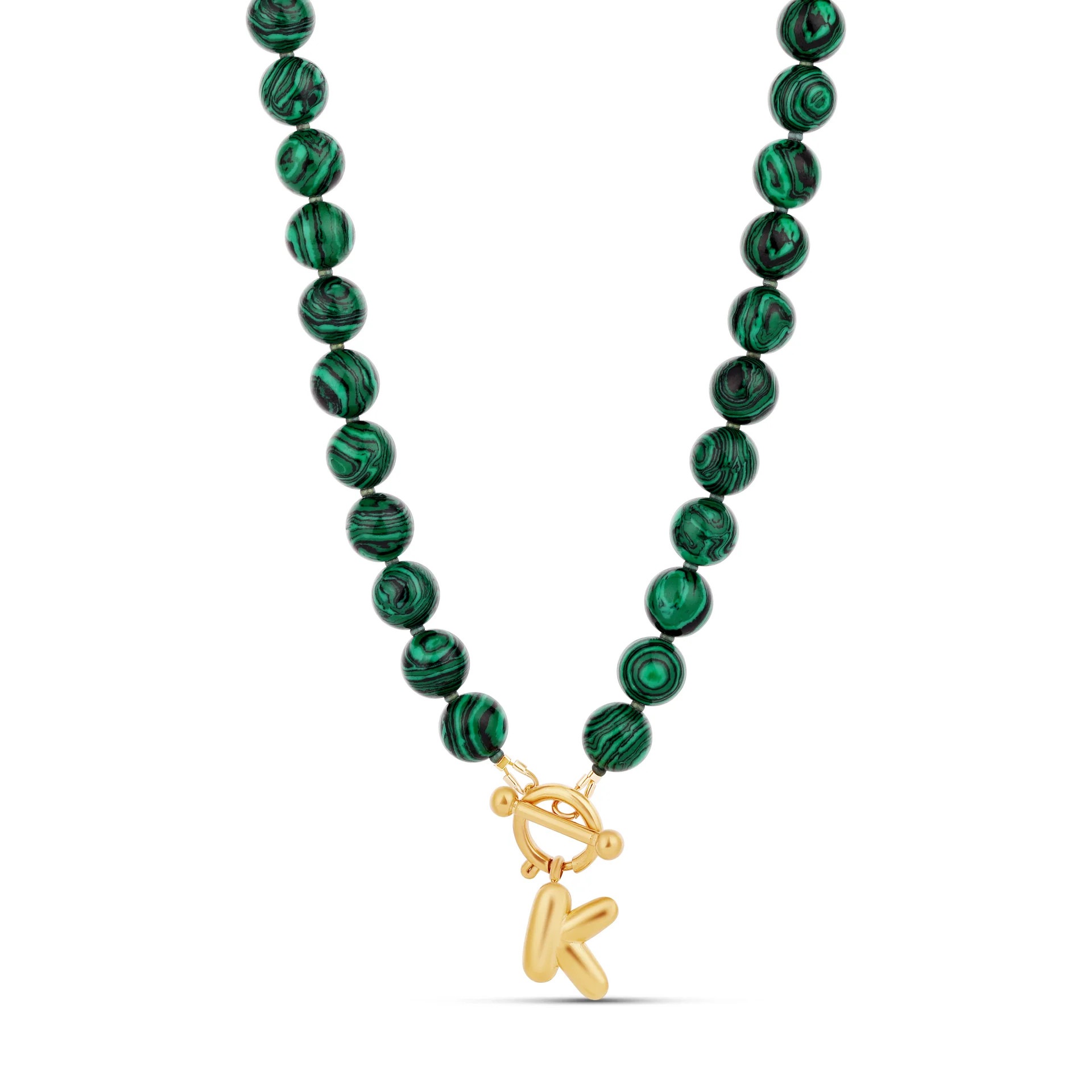 Malachite Initial Necklace | Hannah B. Jewelry