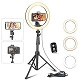UBeesize 10''Selfie Ring Light with 62''Tripod Stand, Led Ring Light with Phone Holder and Remote... | Amazon (US)