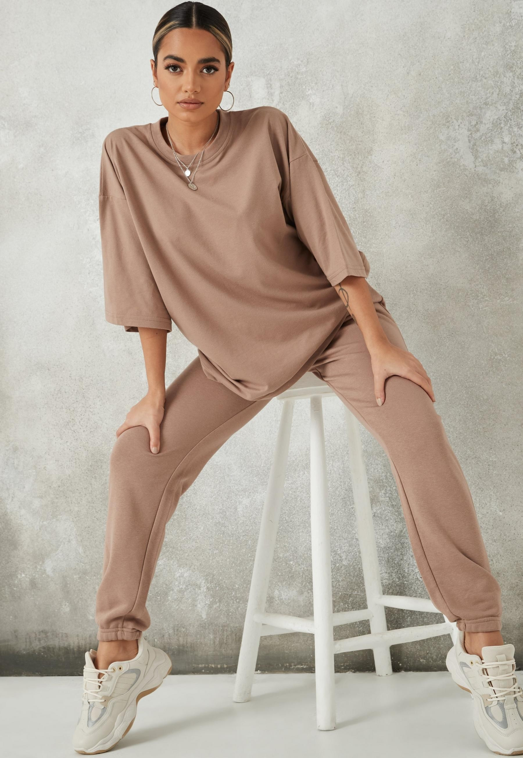 Missguided - Tall Stone Oversized T Shirt And Joggers Co Ord Set | Missguided (US & CA)