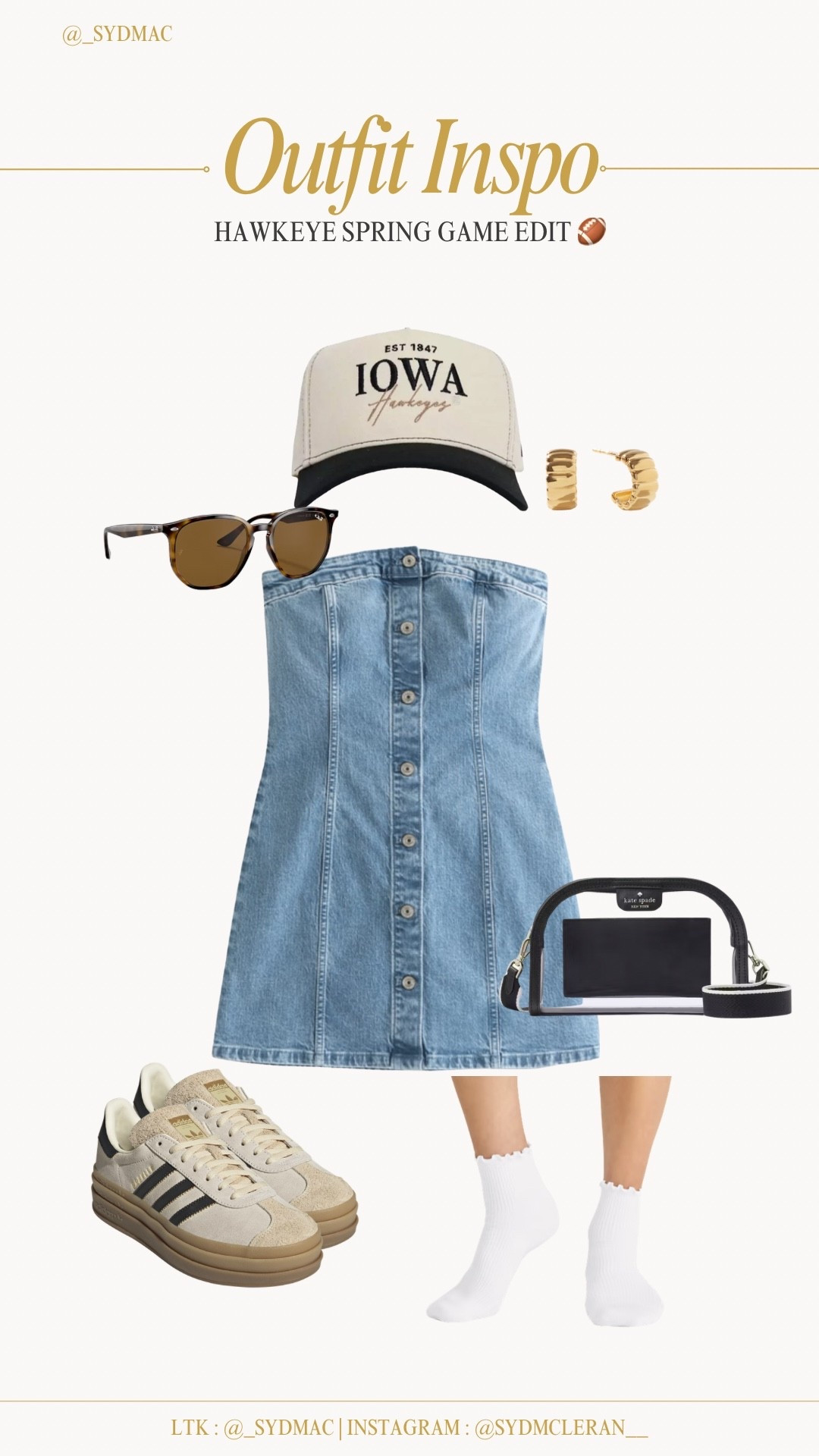 Just another Hawkeye Gameday Outfit Inspo for you 😘 

I love a platform sneaker with a frilly sock and dress combo 🥰

#LTKootd #LTKgrwm #LTKSeasonal