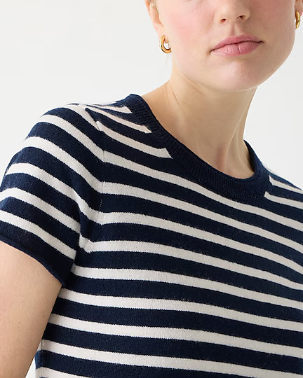 Cashmere relaxed T-shirt in stripe | J. Crew US