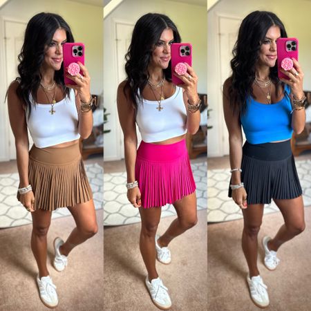 Love these tennis skirts! Size small in tank and skirts. Sneakers fit tts

#LTKSaleAlert #LTKFitness #LTKFindsUnder100