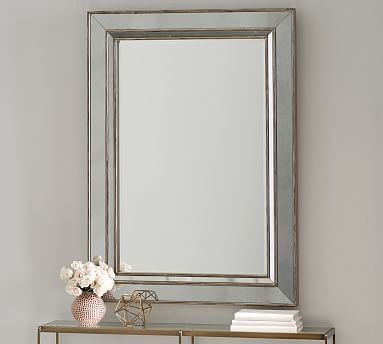 Marlena Antiqued Glass Frame Wall Mirror | Pottery Barn (US)