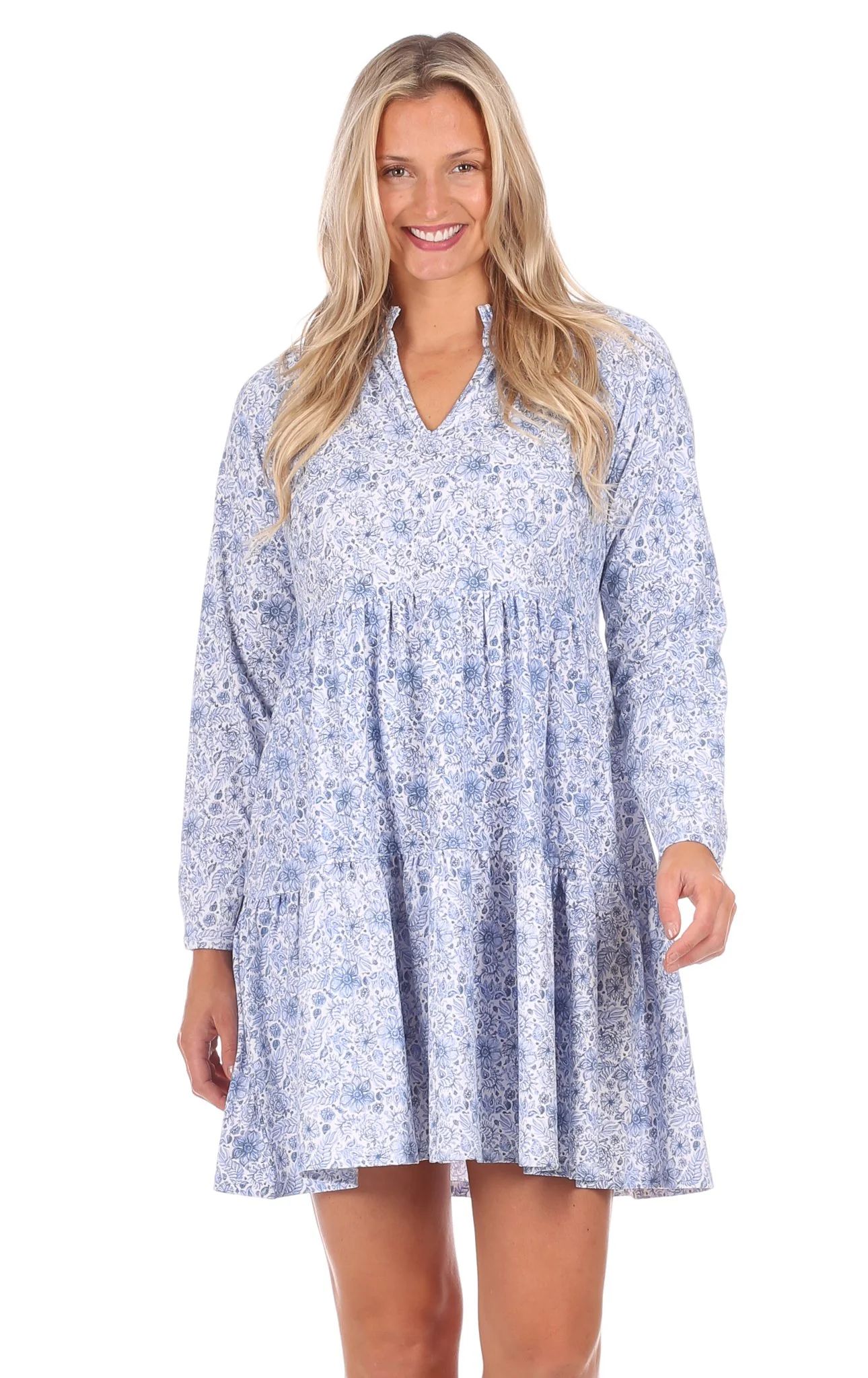 Fiona Dress in Blooming Blue | Duffield Lane