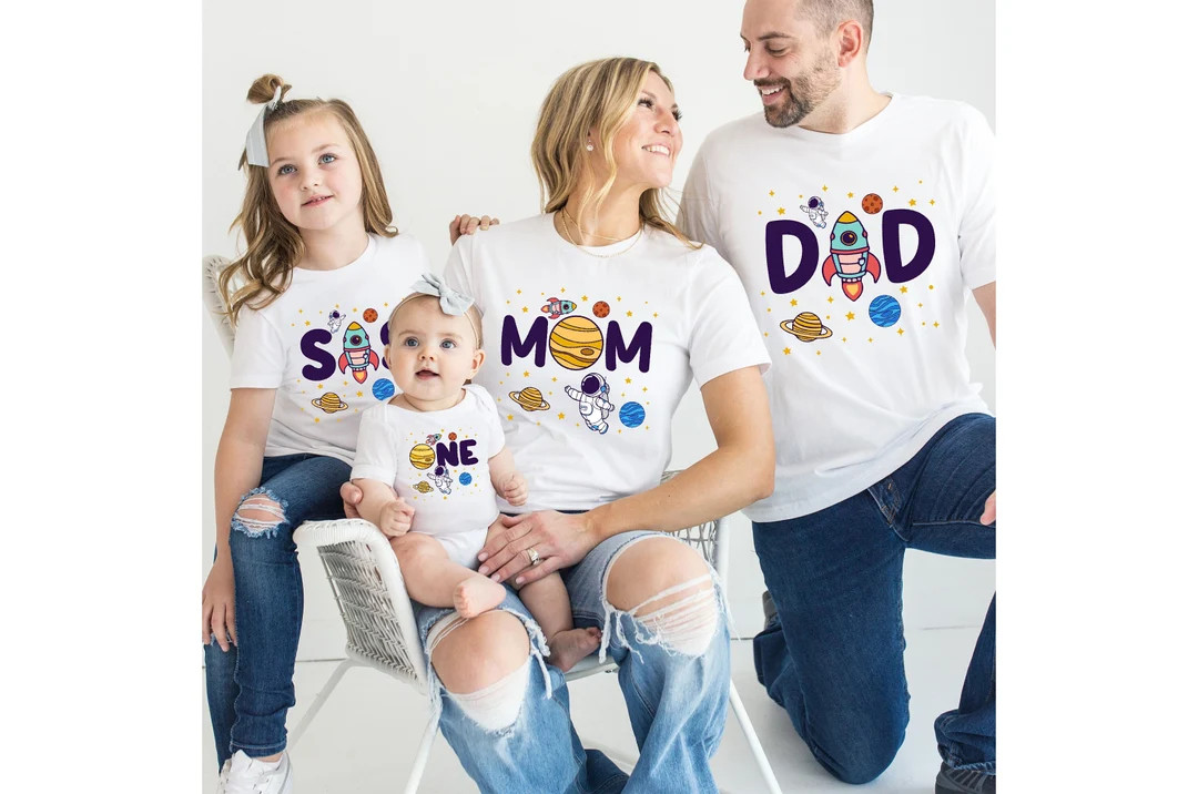 Astronaut Birthday Shirt, Matching Birthday Shirts, Family Astronaut Shirts, Family Rocket Shirt,... | Etsy (US)