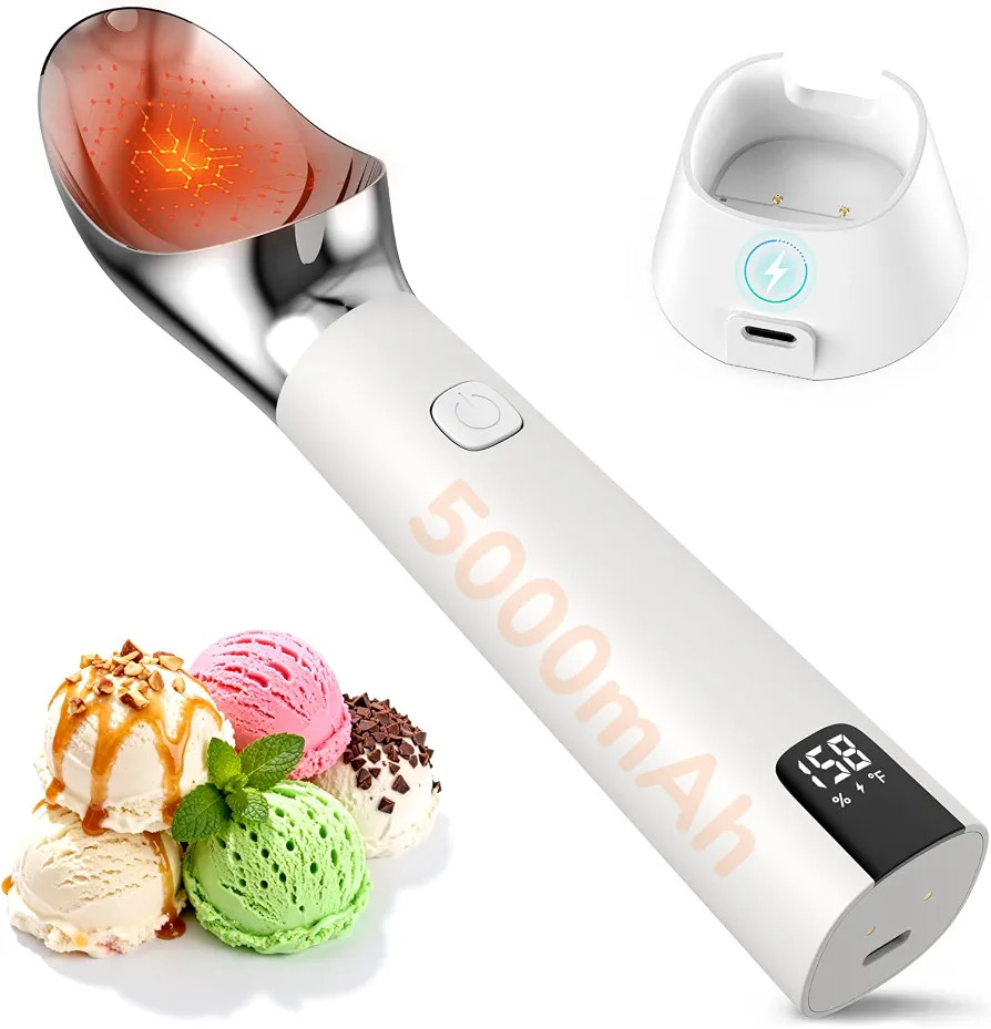 Heated Ice Cream Scoop: Rechargeable 5000mAh Battery with Charging Dock | Amazon (US)