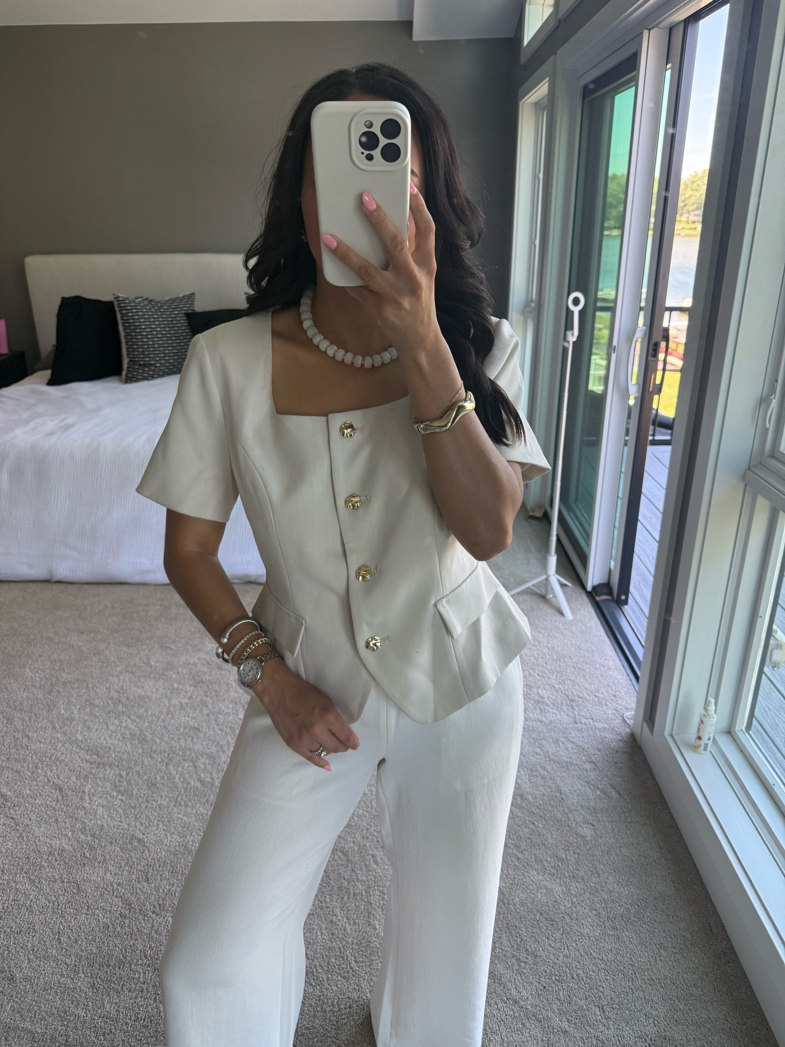 One of my favorite workwear pieces right now! Wearing a size Medium in the top and size Small in the pants 🤍

#LTKWorkwear #LTKootd #LTKSeasonal