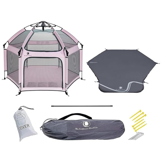 POP 'N GO PLAYPEN Premium Outdoor Baby Playpen Includes Self-Inflating Playmat (Soft Pink) | Amazon (US)