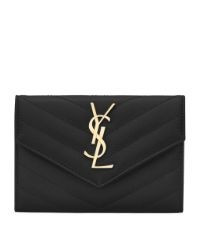 Small Envelope Monogram Saint Laurent Matelassé Wallet | Harrods
