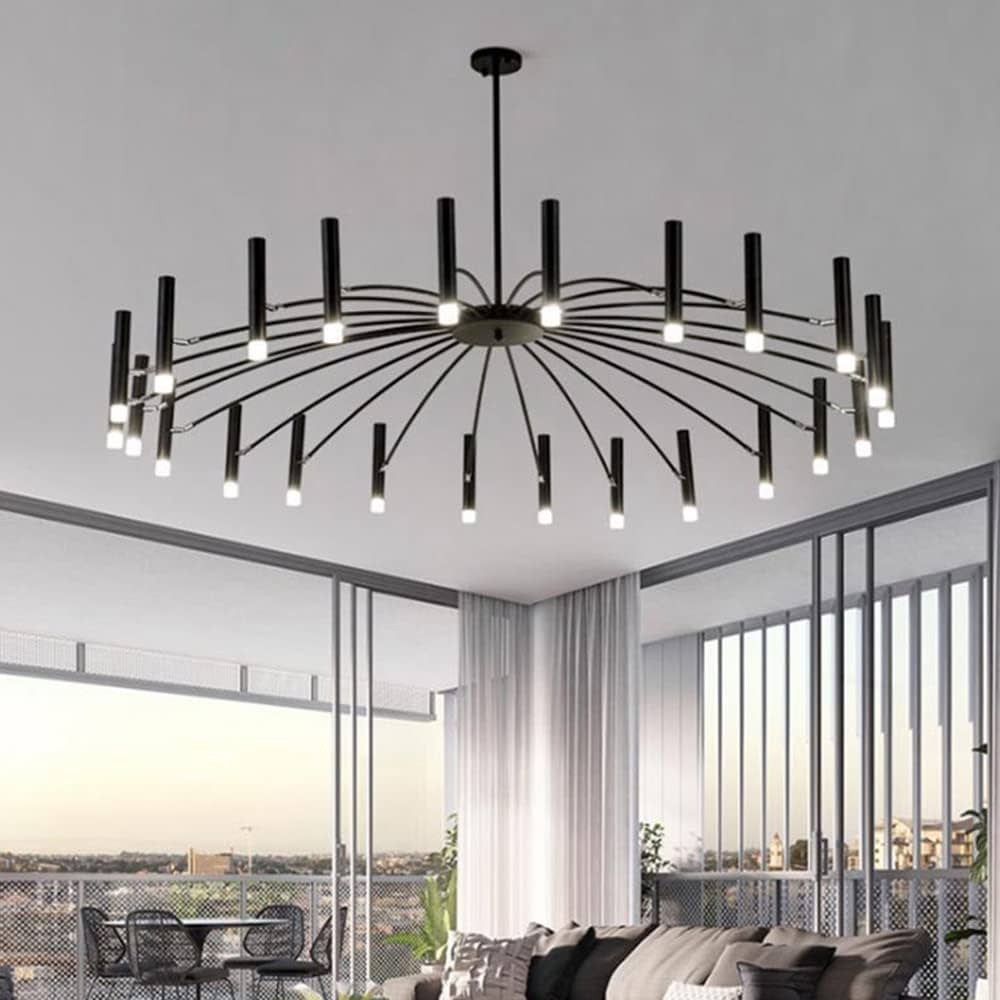 LITFAD 24-Light Modernism Black Chandelier LED Unique Ceiling Light Decorative Ceiling Hanging Li... | Amazon (US)