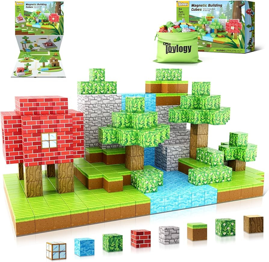 Amazon.com: Magnetic Blocks-Build Mine Magnet World Set, Magnetic Toys for Boys & Girls Age 3-4 4... | Amazon (US)