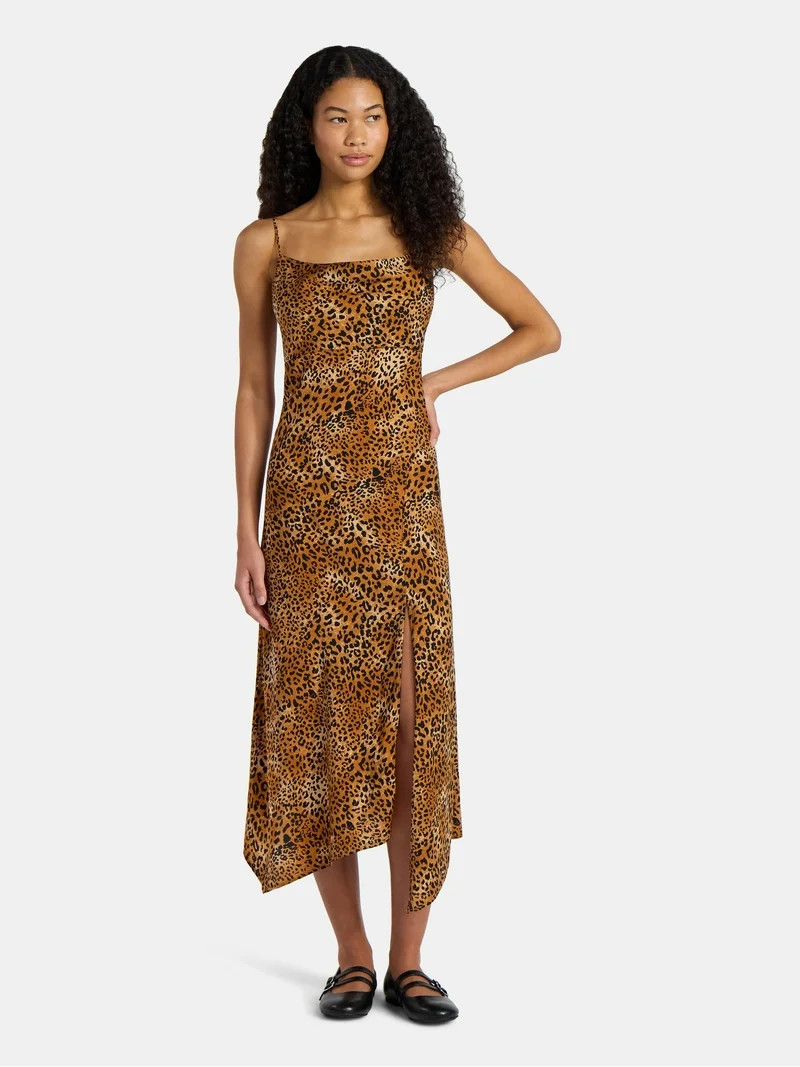No Boundaries Cami Maxi Dress with Cowl Neck, Women's | Walmart (US)