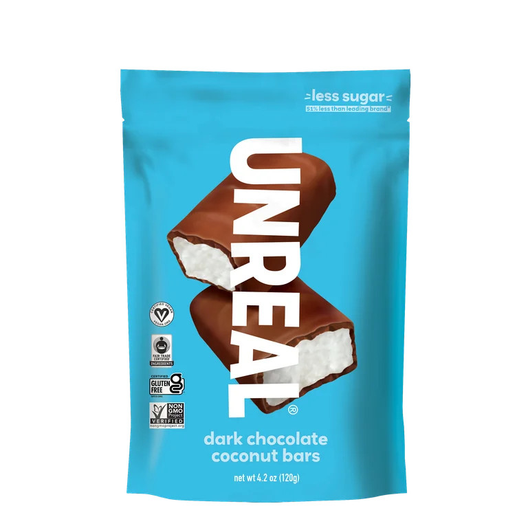 Unreal Dark Chocolate Coconut Bars, 4.2 oz Bag | Walmart (US)
