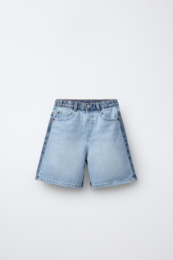 COLOR BLOCK DENIM SHORTS | Zara US