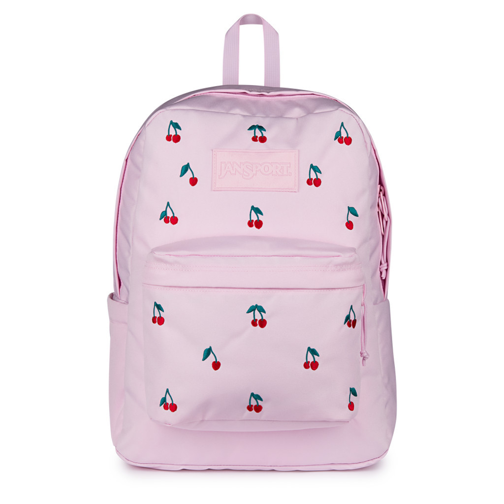Jansport SuperBreak Plus in Pink Ice Cherry Embroidery at Nordstrom | Nordstrom