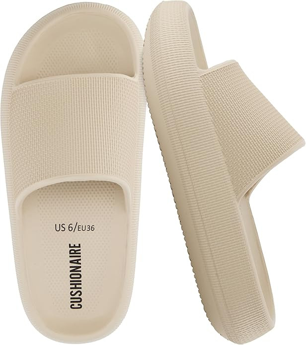 CUSHIONAIRE Feather EVA Slides for Women – Comfortable Slip On Womens Slippers, Indoor Outdoor ... | Amazon (US)