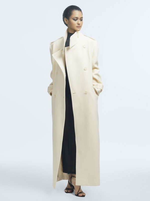 Atelier Oversized Wool Double Breasted Long Coat | Reiss UK