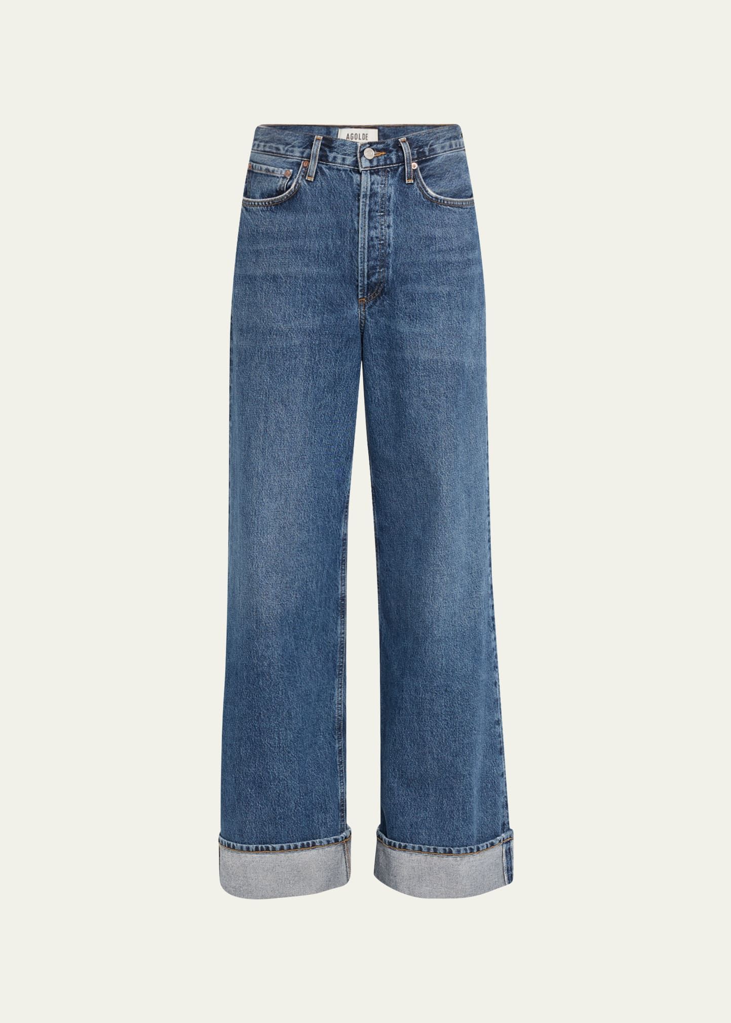 AGOLDE Dame Wide-Leg Cuffed Jeans | Bergdorf Goodman