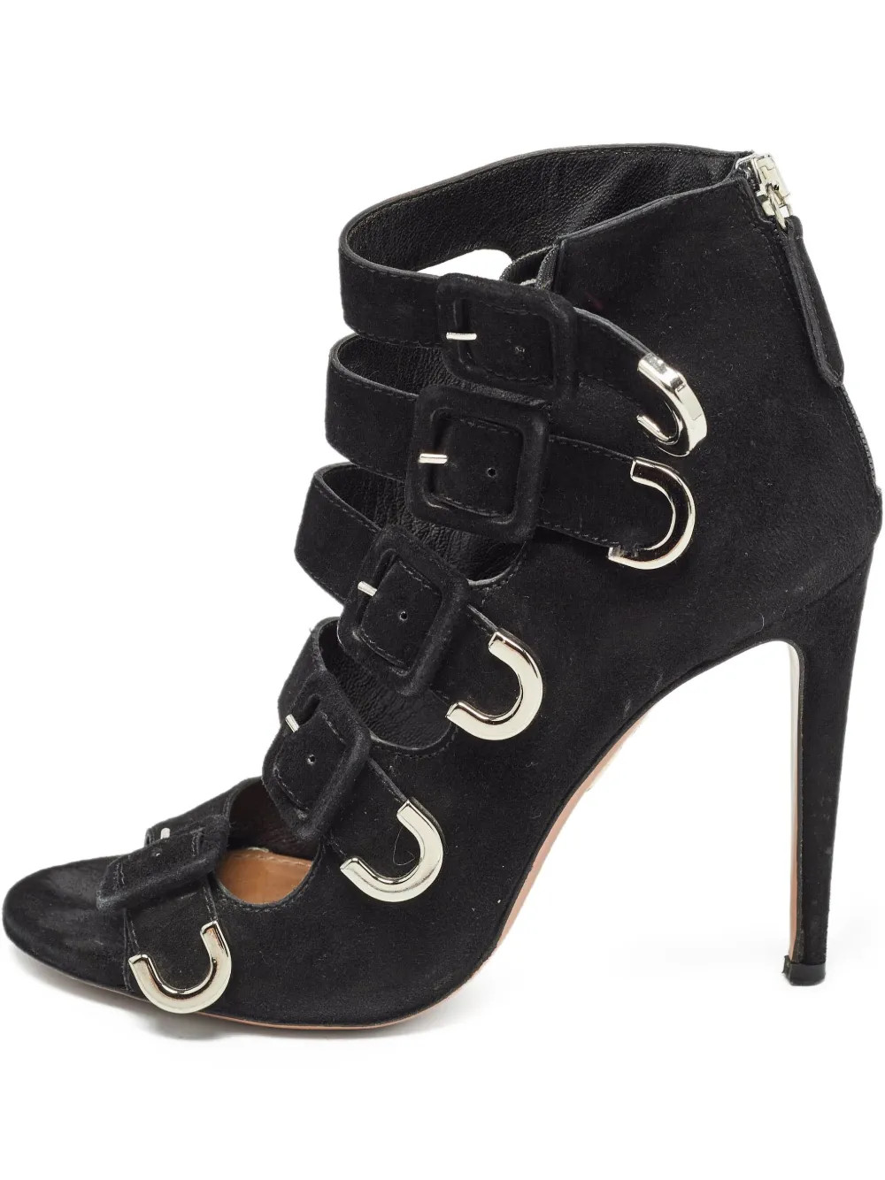Aquazzura x Claudia Schiffer pre-owned 110mm Vendome Strappy Sandals | Black | FARFETCH | Farfetch Global