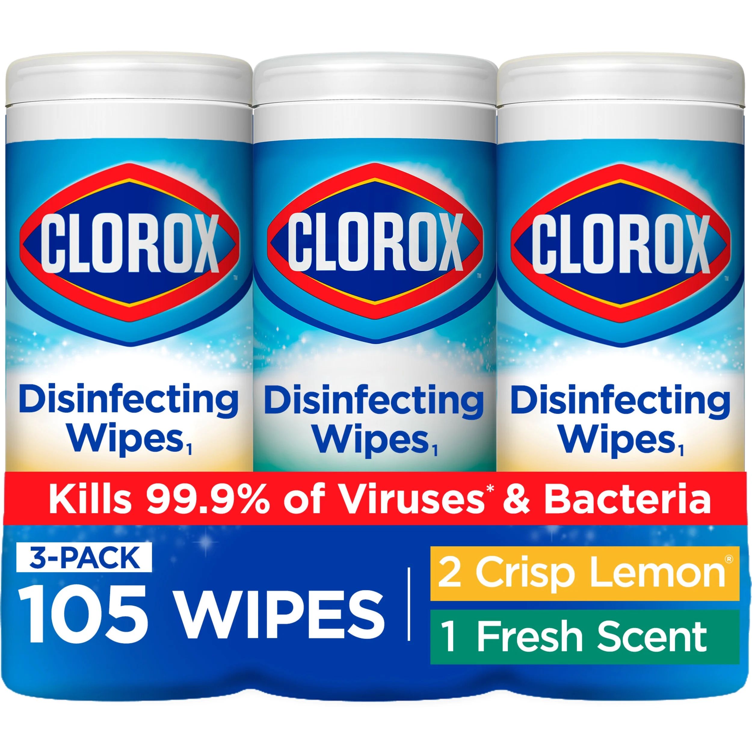 Clorox Disinfecting Wipes (105 Count Value Pack), Bleach Free Cleaning Wipes - 3 Pack - 35 Count ... | Walmart (US)