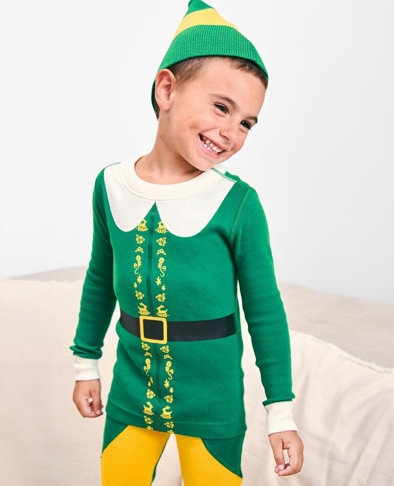 Kids Warner Bros™ Discovery Buddy the Elf Costume Long John Pajamas Set | Hanna Andersson