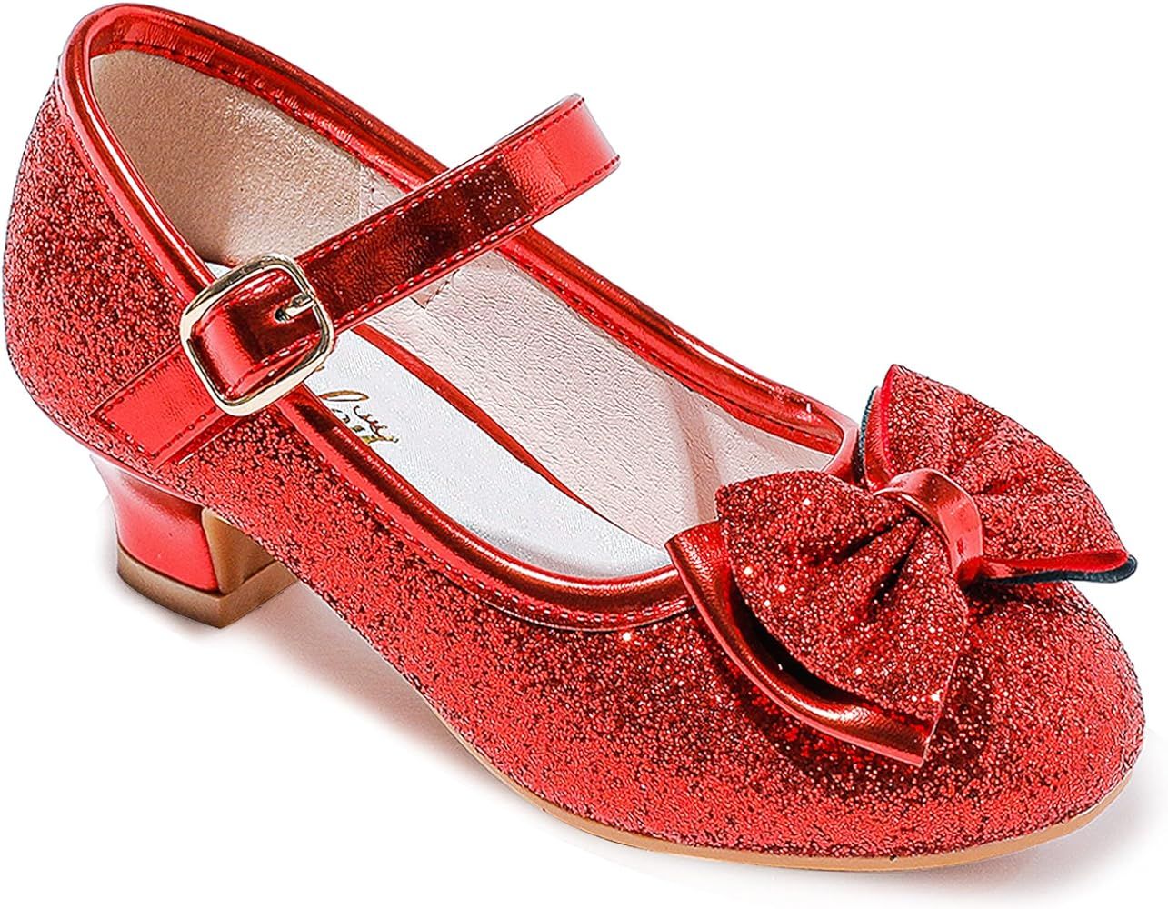 Walofou Flower Girls Dress Shoes Wedding Party Heel Mary Jane Princess Shoes Flats for Kid Toddler | Amazon (US)