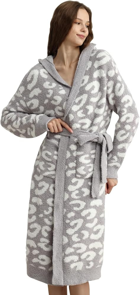 MH MYLUNE HOME Ultra Soft Robe With Pockets, Spa Bathrobe Loungewear Calf-Length, Plush Fuzzy Flu... | Amazon (US)